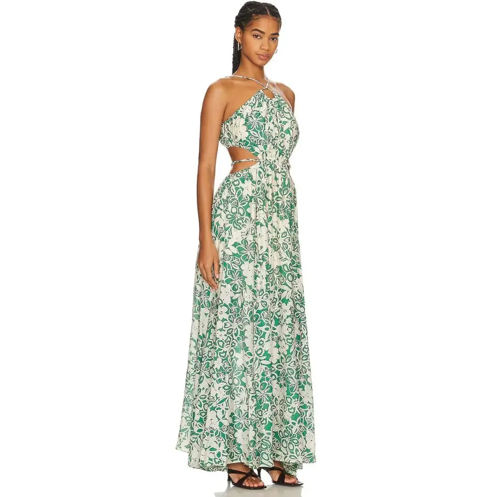 ASTR the Label Sivana Dress in Green Floral NWT Size Large - Picture 3 of 4